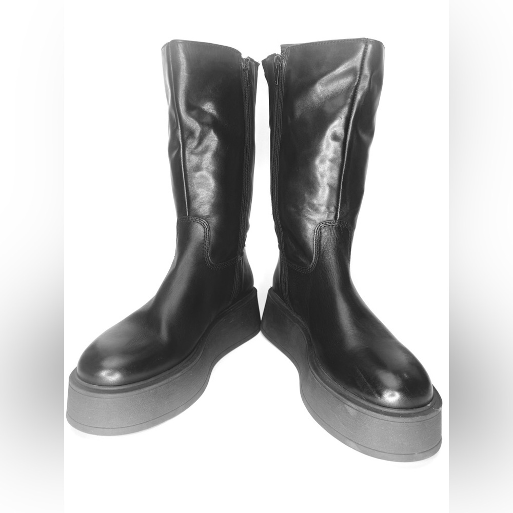 Tamaris Varinna Black Leather Combat Boots Platform Sole – EU 39 / US 8.5 - Picture 8 of 9